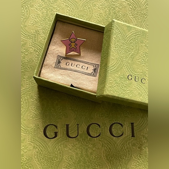 New GUCCI Pin Star&Teddy Pink💝🧸 - Picture 2 of 8